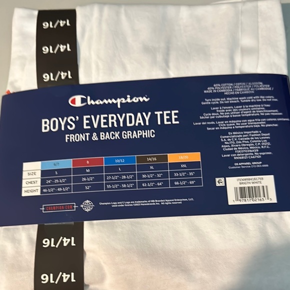 Champion Boys' Everyday Tee - White - Picture 3 of 3
